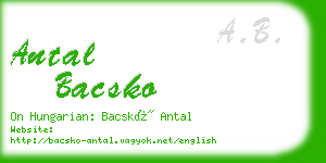 antal bacsko business card